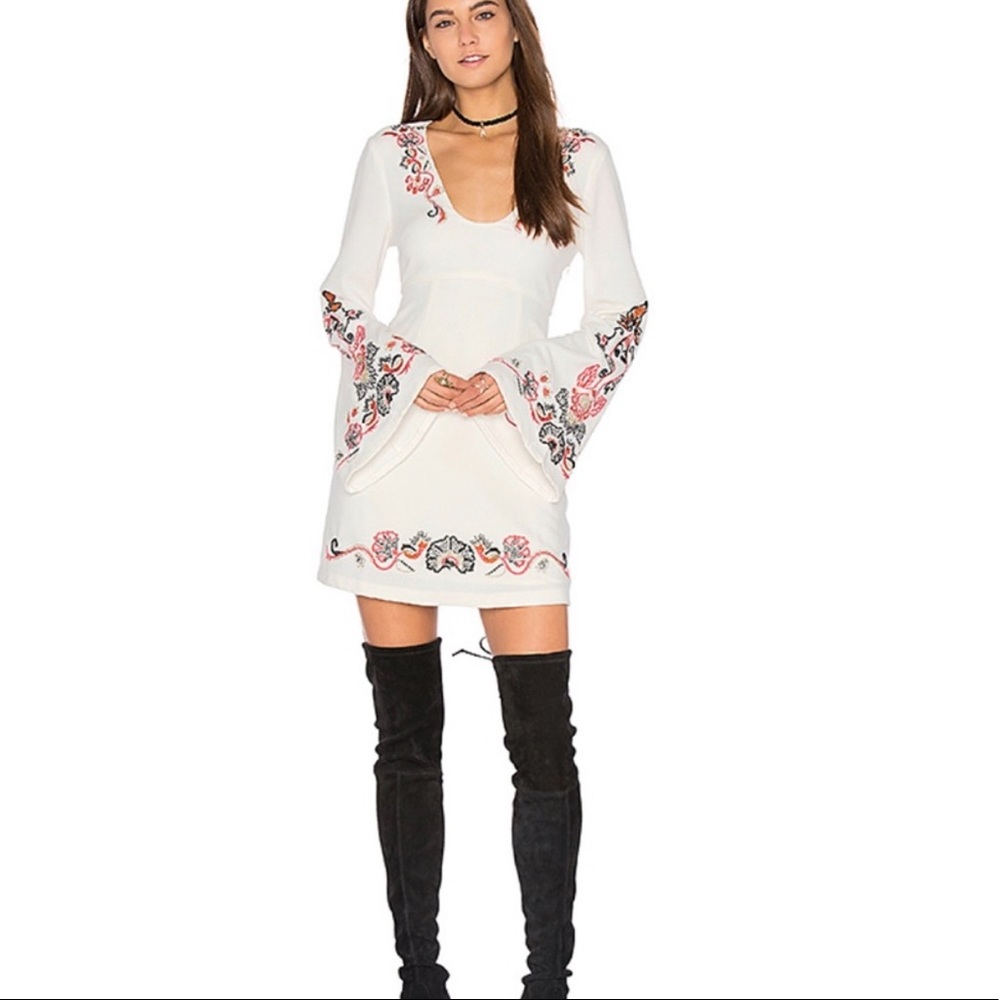 Free People Embroidered Mini Dress
